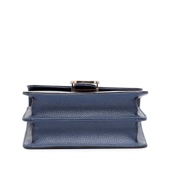 Pre-owned Gucci Small Dollar Calfskin Interlocking G Crossbody Blue