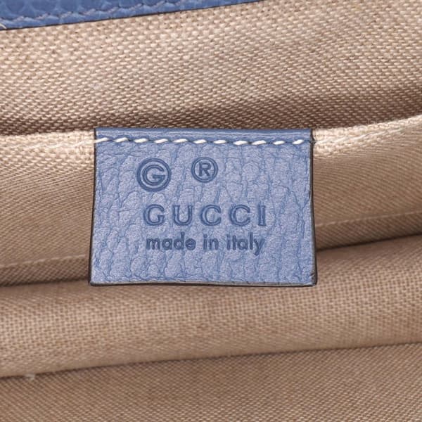 Pre-owned Gucci Small Dollar Calfskin Interlocking G Crossbody Blue