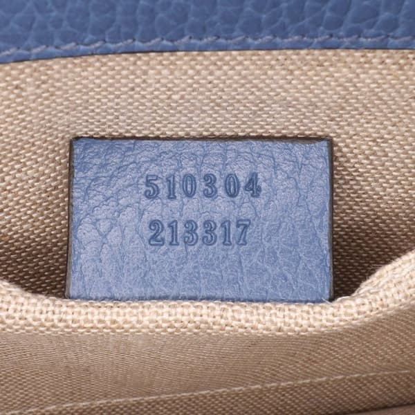 Pre-owned Gucci Small Dollar Calfskin Interlocking G Crossbody Blue