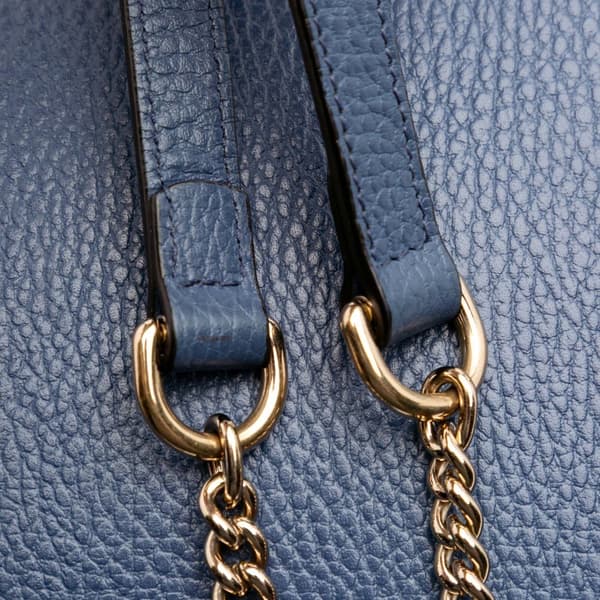 Pre-owned Gucci Small Dollar Calfskin Interlocking G Crossbody Blue