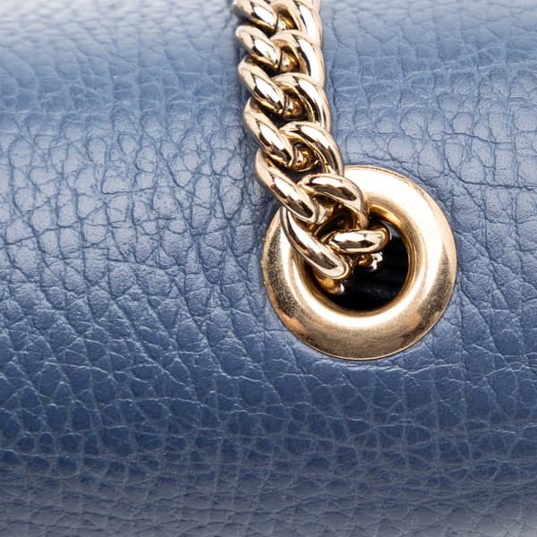 Pre-owned Gucci Small Dollar Calfskin Interlocking G Crossbody Blue