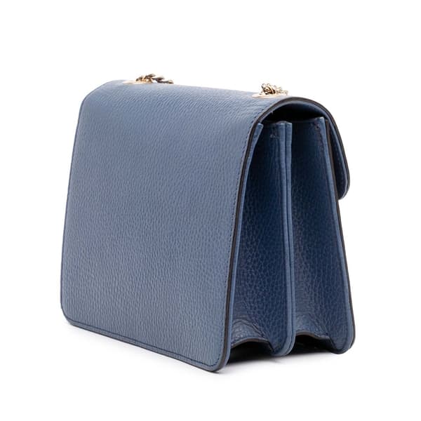 Pre-owned Gucci Small Dollar Calfskin Interlocking G Crossbody Blue