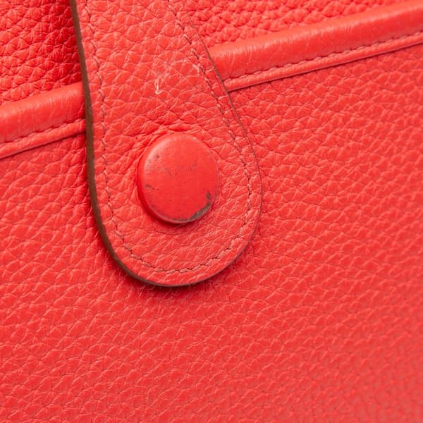 Pre-owned Hermès Clemence Evelyne III 29 PM Red