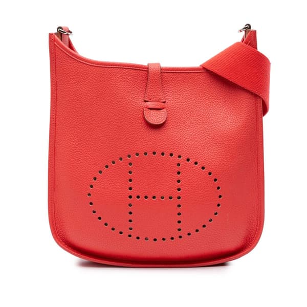 Pre-owned Hermès Clemence Evelyne III 29 PM Red