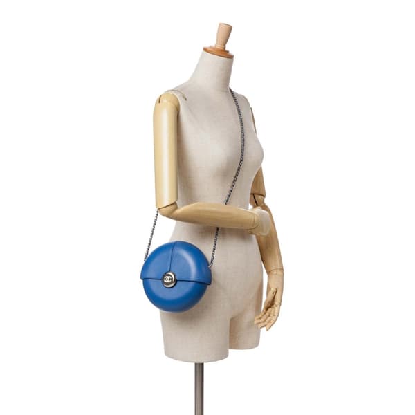 Pre-owned Chanel Lambskin Evening In The Air Crossbody Blue