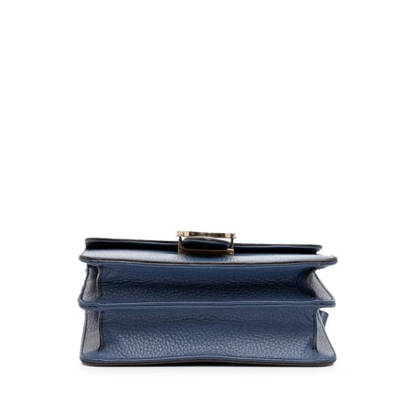 Pre-owned Gucci Small Dollar Calfskin Interlocking G Crossbody Blue