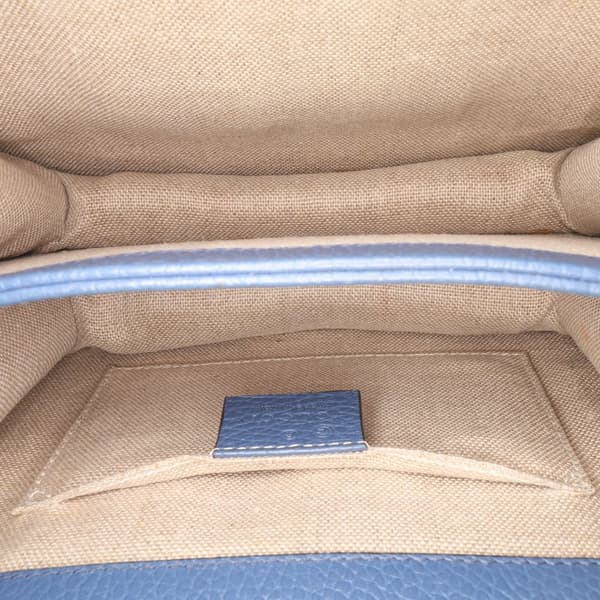 Pre-owned Gucci Small Dollar Calfskin Interlocking G Crossbody Blue