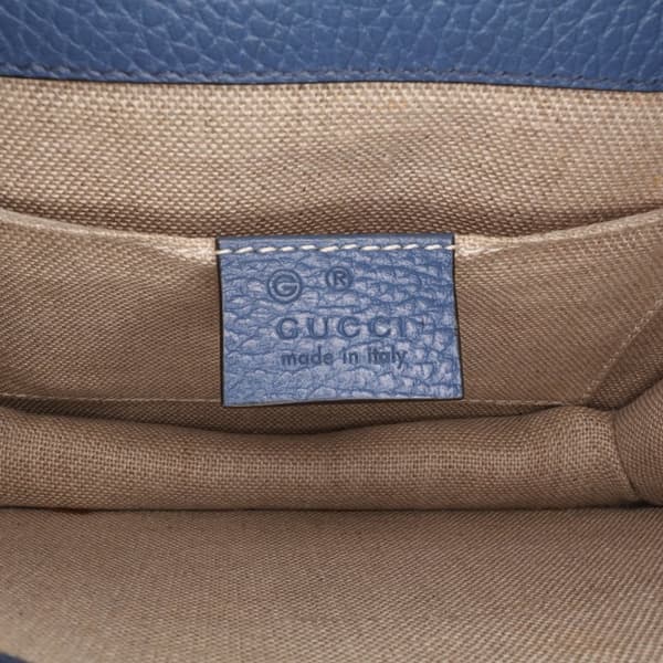 Pre-owned Gucci Small Dollar Calfskin Interlocking G Crossbody Blue