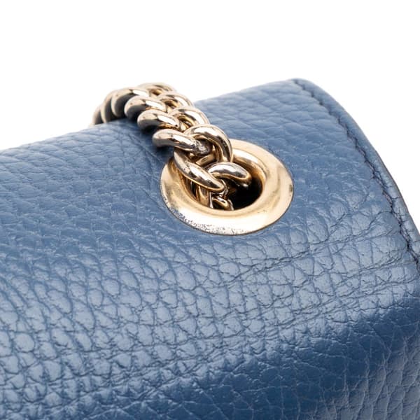 Pre-owned Gucci Small Dollar Calfskin Interlocking G Crossbody Blue