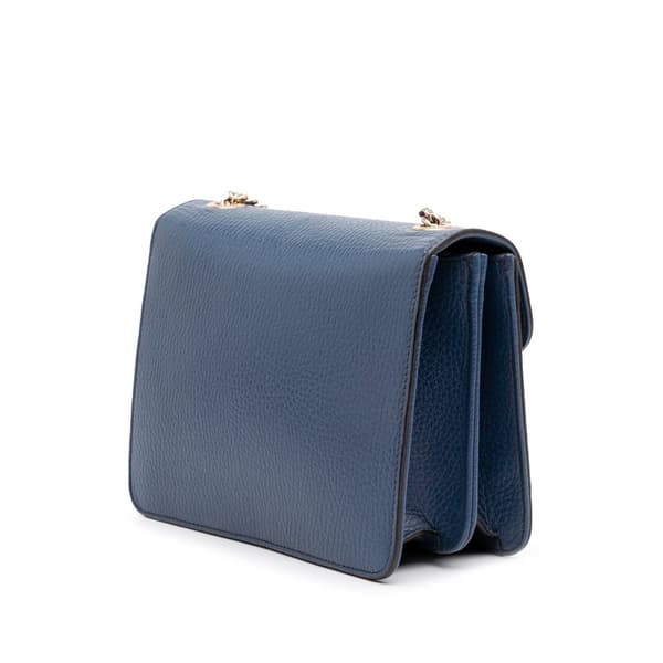 Pre-owned Gucci Small Dollar Calfskin Interlocking G Crossbody Blue