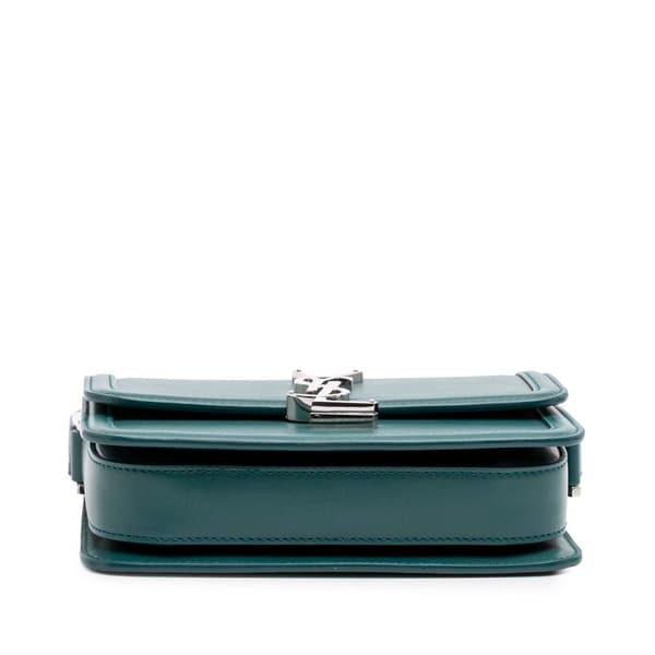 Pre-owned Saint Laurent Small Calfskin Solferino Satchel In Box Blue