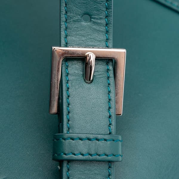 Pre-owned Saint Laurent Small Calfskin Solferino Satchel In Box Blue
