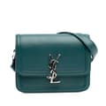 Pikkukuva 1 / 10: Pre-owned Saint Laurent Small Calfskin Solferino Satchel In Box Blue