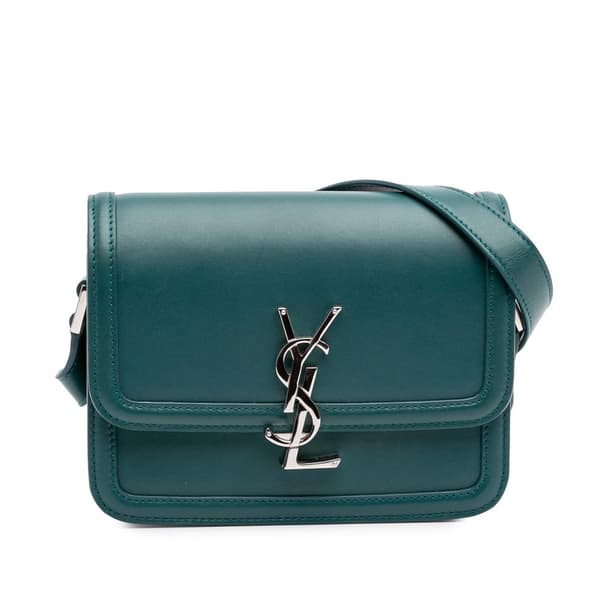 Pre-owned Saint Laurent Small Calfskin Solferino Satchel In Box Blue