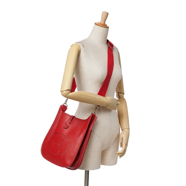 Pre-owned Hermès Epsom Evelyne III PM Red