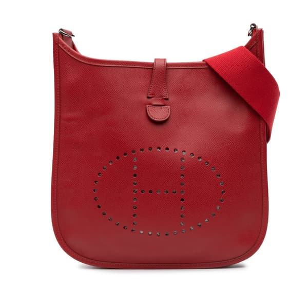 Pre-owned Hermès Epsom Evelyne III PM Red