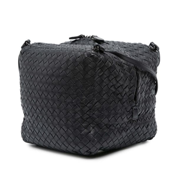 Pre-owned Bottega Veneta Nappa Intrecciato Cube Crossbody Black