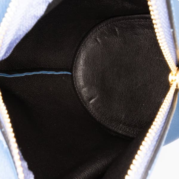 Pre-owned LOEWE Mini Calfskin Shearling Bunny Crossbody Blue