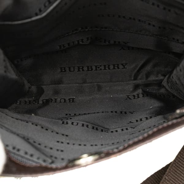 Pre-owned Burberry House Check Canvas Crossbody Brown