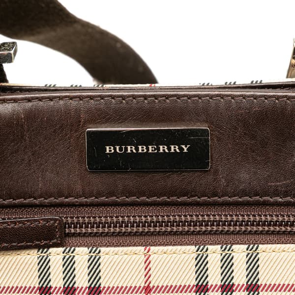 Pre-owned Burberry House Check Canvas Crossbody Brown