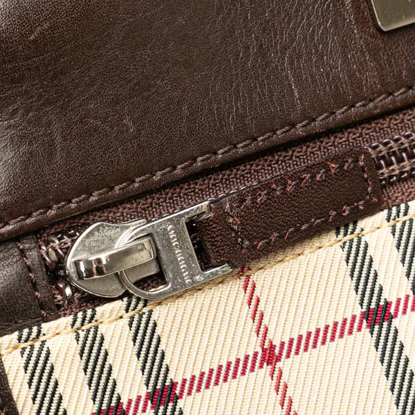 Pre-owned Burberry House Check Canvas Crossbody Brown