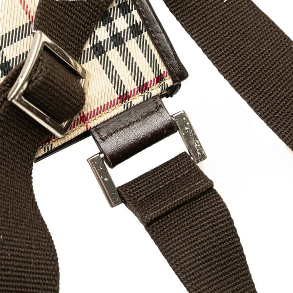 Pre-owned Burberry House Check Canvas Crossbody Brown
