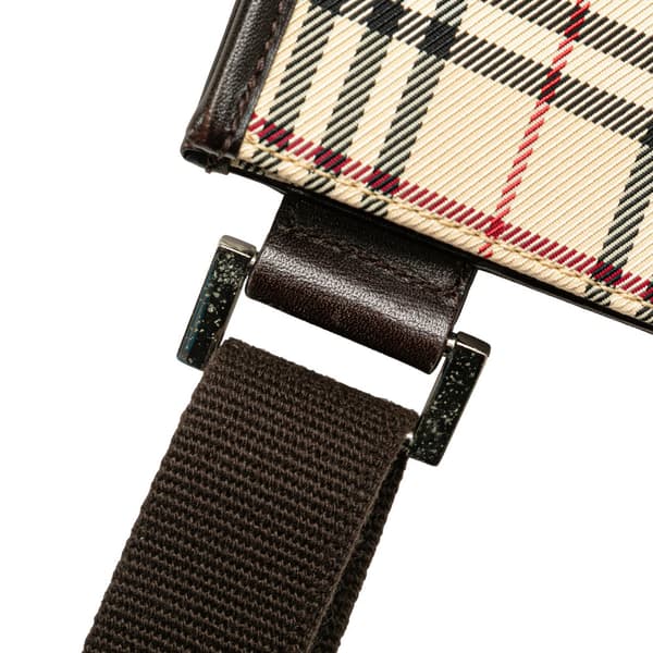 Pre-owned Burberry House Check Canvas Crossbody Brown