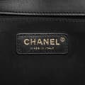 Miniatyrbillede 5 af 10: Pre-owned Chanel Old Medium Braided Chevron Cotton and Lambskin Boy Flap Black