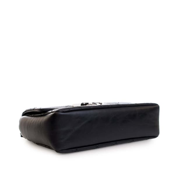 Pre-owned Chanel Quilted Aged Calfskin CC Square Flap Black
