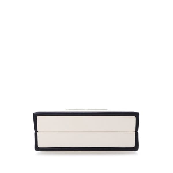 Pre-owned Chanel Calfskin Chanel No.5 Perfume Box Evening Clutch White