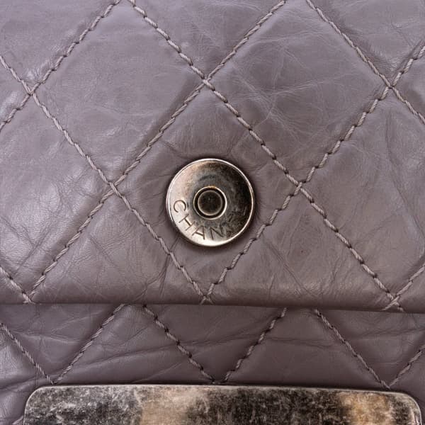 Pre-owned Chanel Quilted Aged Calfskin CC Square Flap Purple