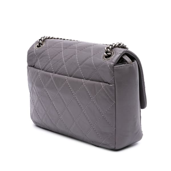 Pre-owned Chanel Quilted Aged Calfskin CC Square Flap Purple