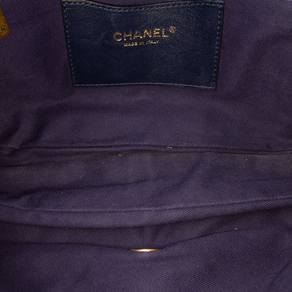 Pre-owned Chanel Large Quilted Iridescent Calfskin Shiva Flap Purple