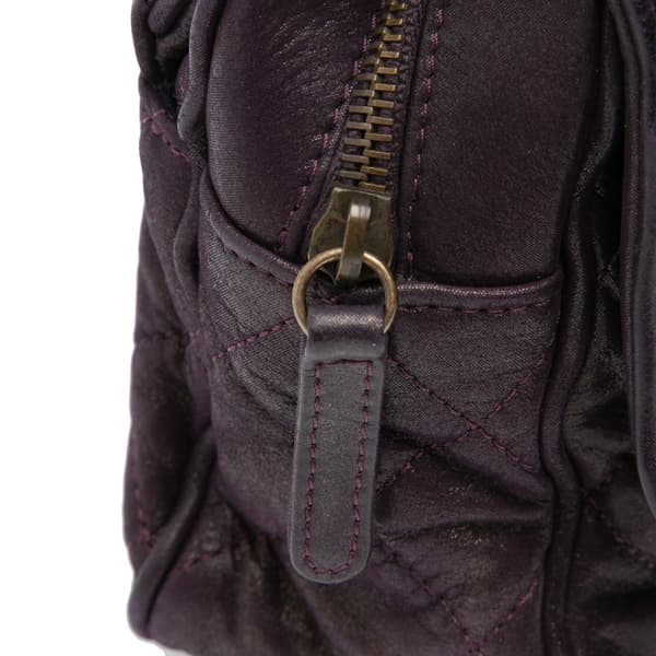 Pre-owned Chanel Large Quilted Iridescent Calfskin Shiva Flap Purple