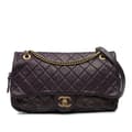 Pikkukuva 1 / 10: Pre-owned Chanel Large Quilted Iridescent Calfskin Shiva Flap Purple
