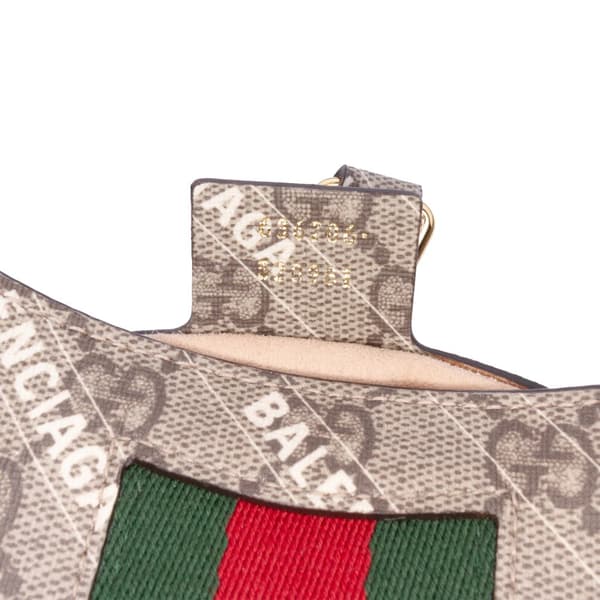 Pre-owned Gucci Balenciaga The Hacker Project Small GG Supreme Web Jackie 1961 Brown