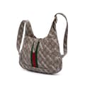 Miniatyrbillede 2 af 10: Pre-owned Gucci Balenciaga The Hacker Project Small GG Supreme Web Jackie 1961 Brown