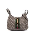 Miniatyrbillede 1 af 10: Pre-owned Gucci Balenciaga The Hacker Project Small GG Supreme Web Jackie 1961 Brown