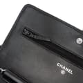 Miniatyrbild 7 av 10: Pre-owned Chanel CC Quilted Crinkled Patent Wallet On Chain Black