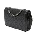 Miniatyrbild 2 av 10: Pre-owned Chanel CC Quilted Crinkled Patent Wallet On Chain Black