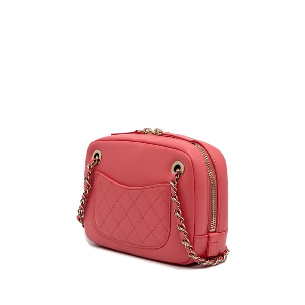 Pre-owned Chanel Lambskin Giant Crystal CC Camera Bag Pink