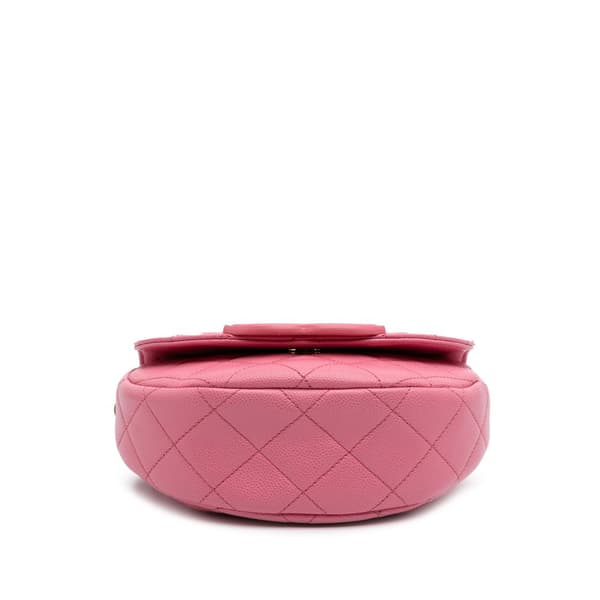 Pre-owned Chanel Mini CC Quilted Caviar Messenger Flap Pink