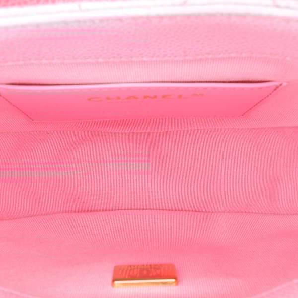 Pre-owned Chanel Mini CC Quilted Caviar Messenger Flap Pink