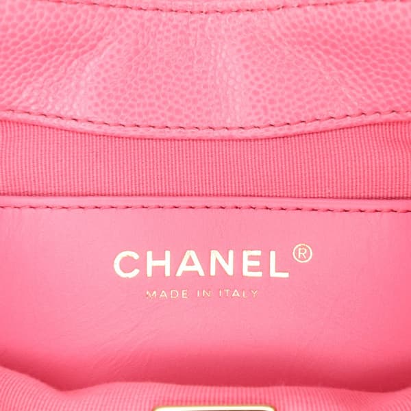 Pre-owned Chanel Mini CC Quilted Caviar Messenger Flap Pink