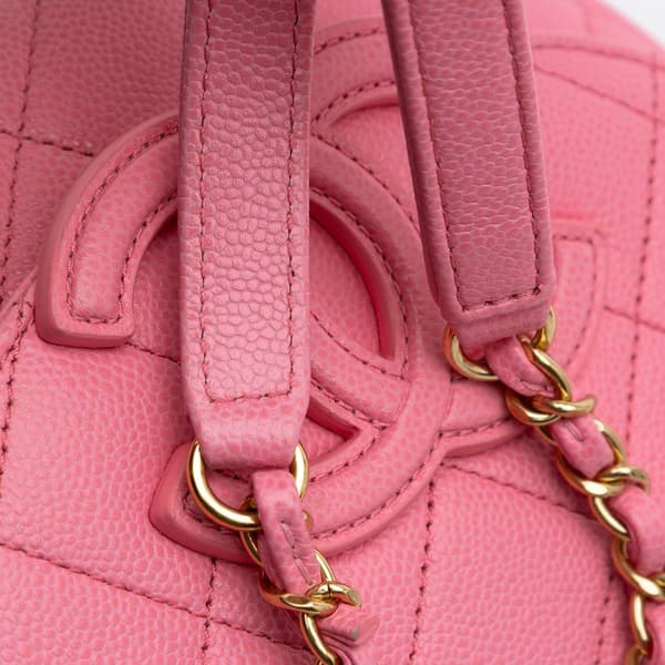 Pre-owned Chanel Mini CC Quilted Caviar Messenger Flap Pink