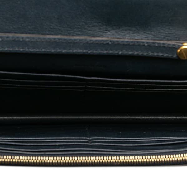 Pre-owned Celine Large Tricolor Leather Pocket Envelope Flap on Chain Blue