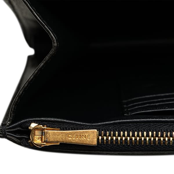 Pre-owned Celine Large Tricolor Leather Pocket Envelope Flap on Chain Blue