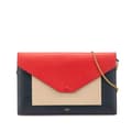 Pikkukuva 1 / 10: Pre-owned Celine Large Tricolor Leather Pocket Envelope Flap on Chain Blue