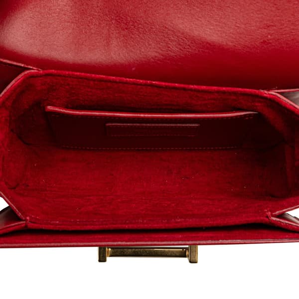 Pre-owned Saint Laurent Small Leather Lulu Crossbody Red