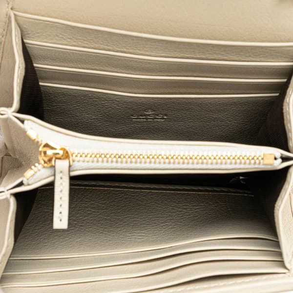 Pre-owned Gucci Medium Calfskin Blondie Wallet on Chain White